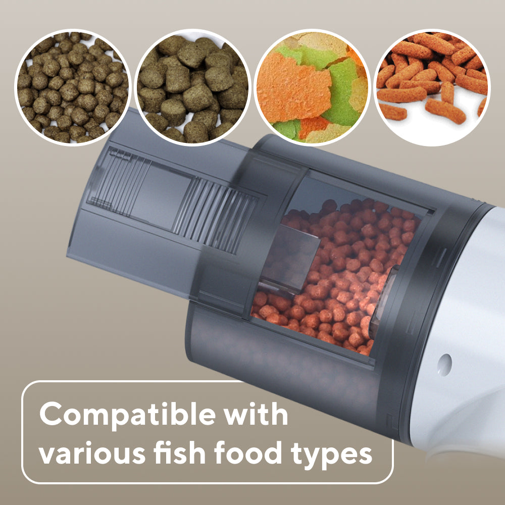 Distributeur automatique de nourriture pour poissons Bubbly avec écran numérique